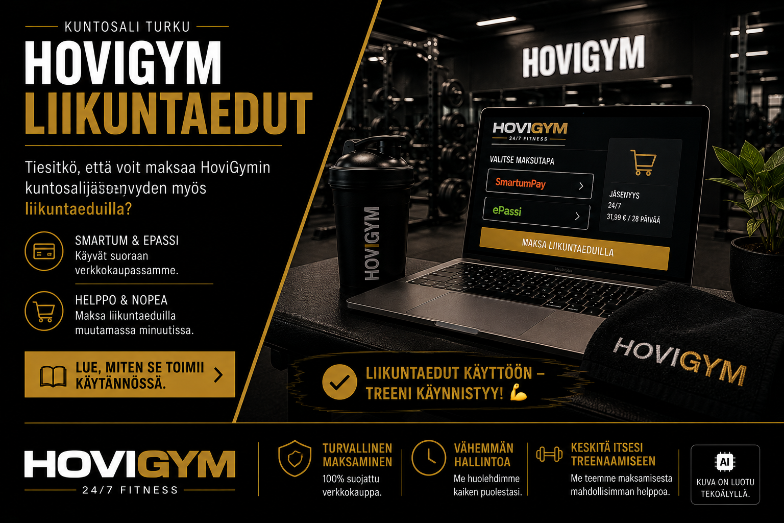 HoviGym Turku liikuntaedut verkkokaupassa – maksa jäsenyys helposti eduilla