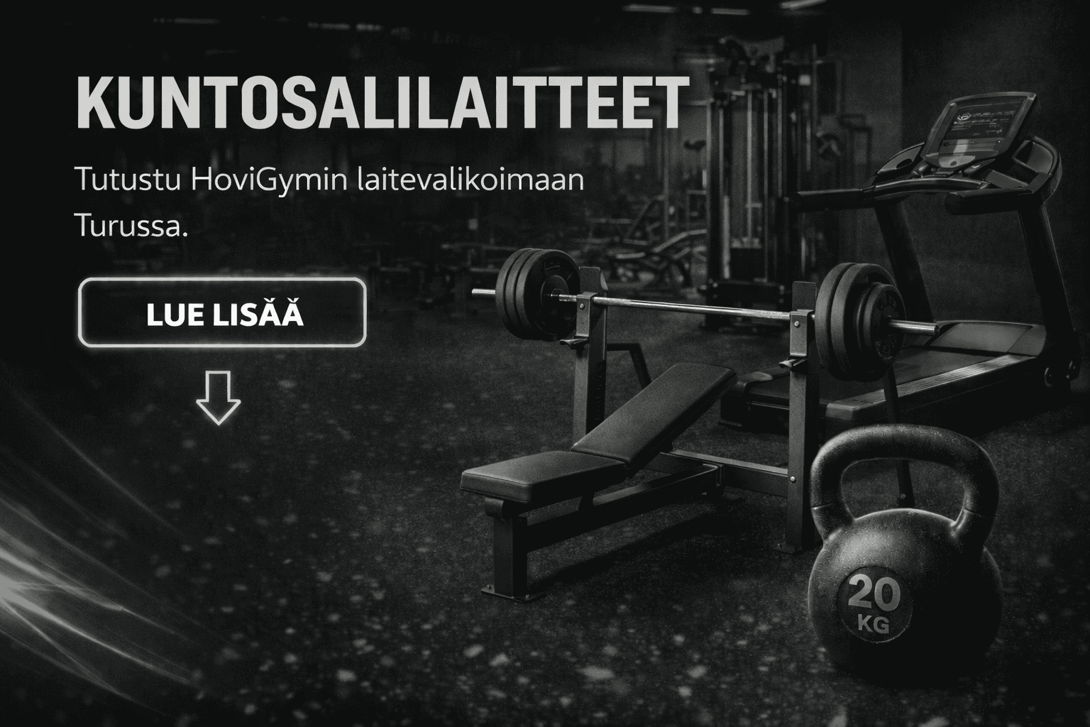 Kuntosalin penkkipunnerrus laite HoviGym Turussa – moderni gym laitevalikoima