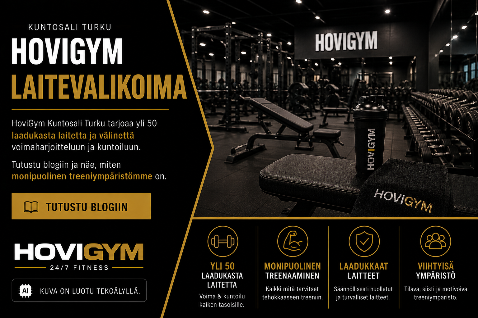 Kuntosalin penkkipunnerrus laite HoviGym Turussa – moderni gym laitevalikoima